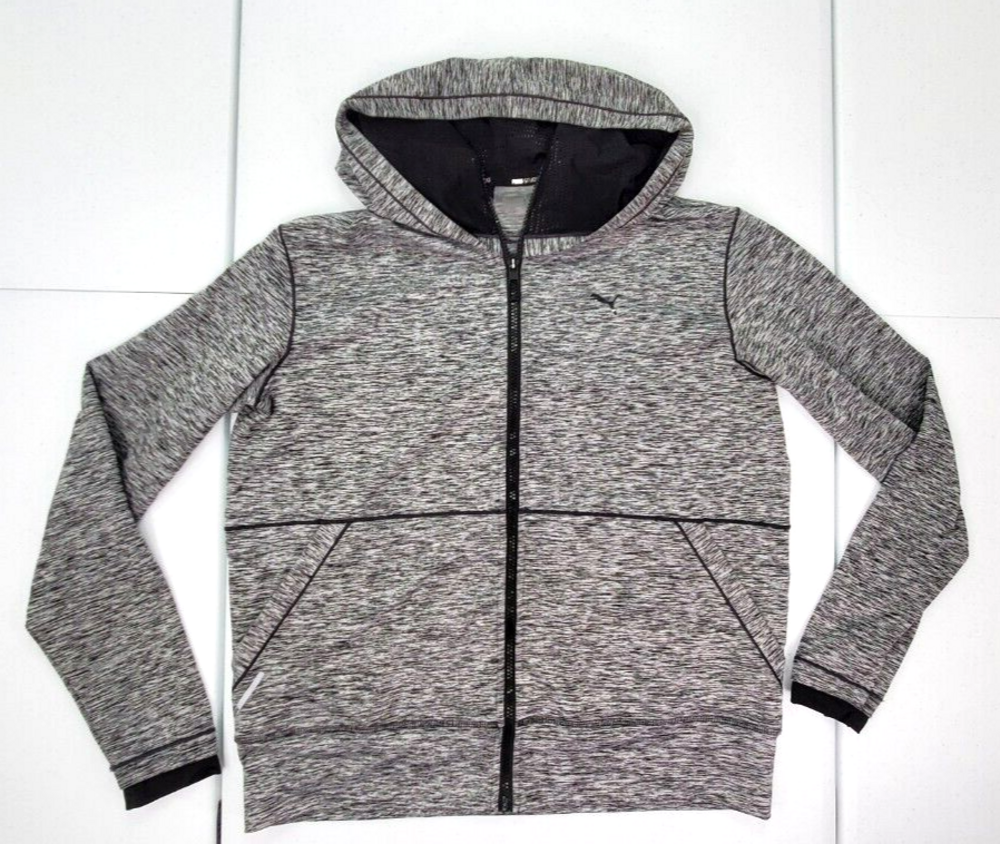 Puma Used Men M Way 1 SE Grey Mélange Hooded Track Jacket/Sweater/Hoodie Zip Up